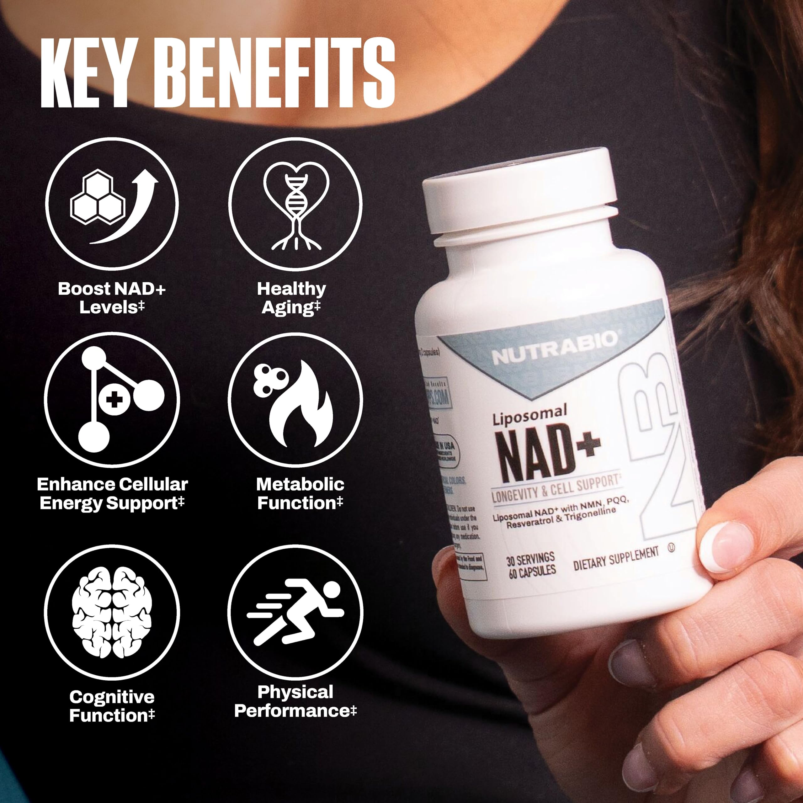 NutraBio primer plano de la cápsula mostrando calidad y absorción