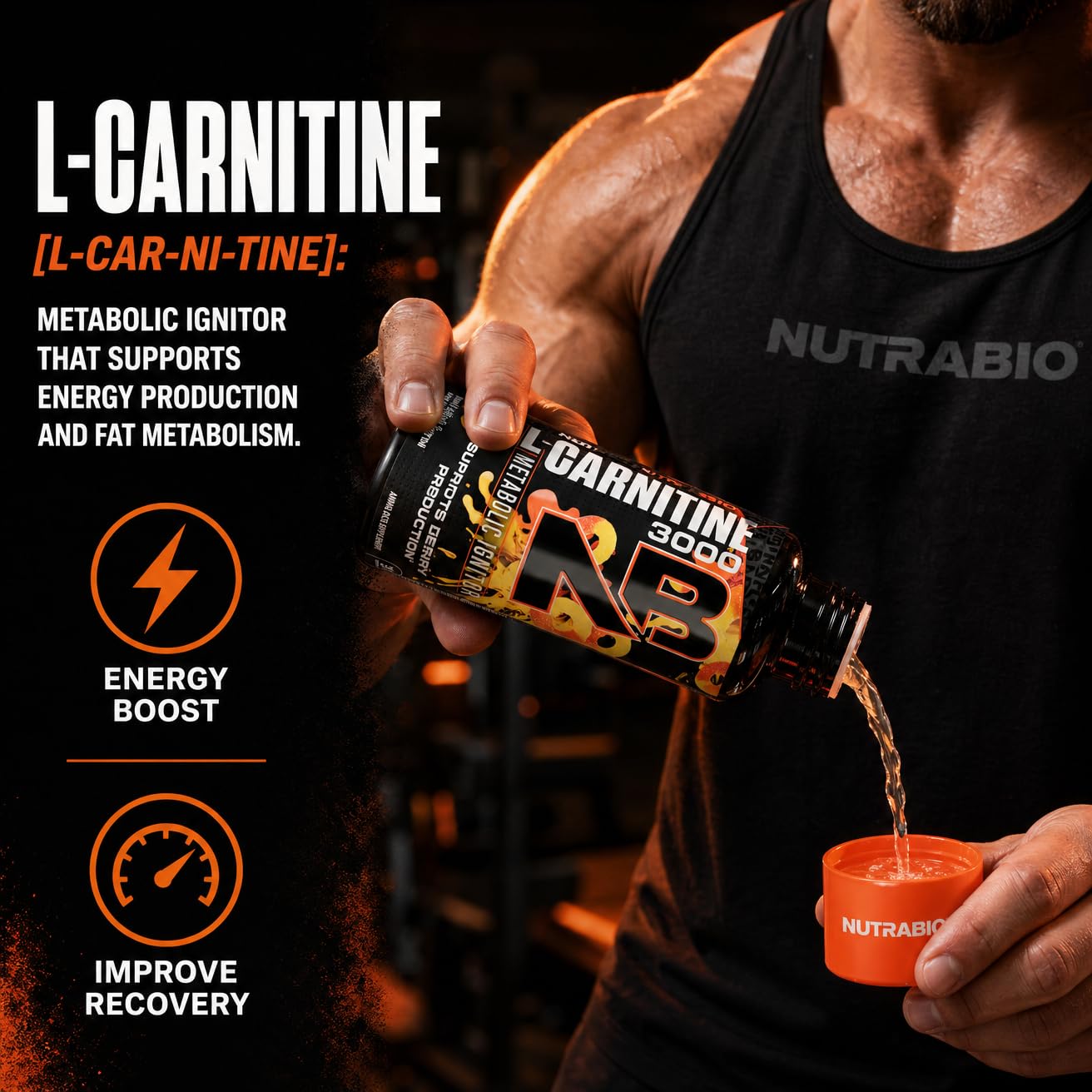 NutraBio líquido cercano mostrando textura clara y absorción rápida