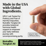 NutraBio Tongkat Ali junto a otros suplementos mostrando integración en rutina