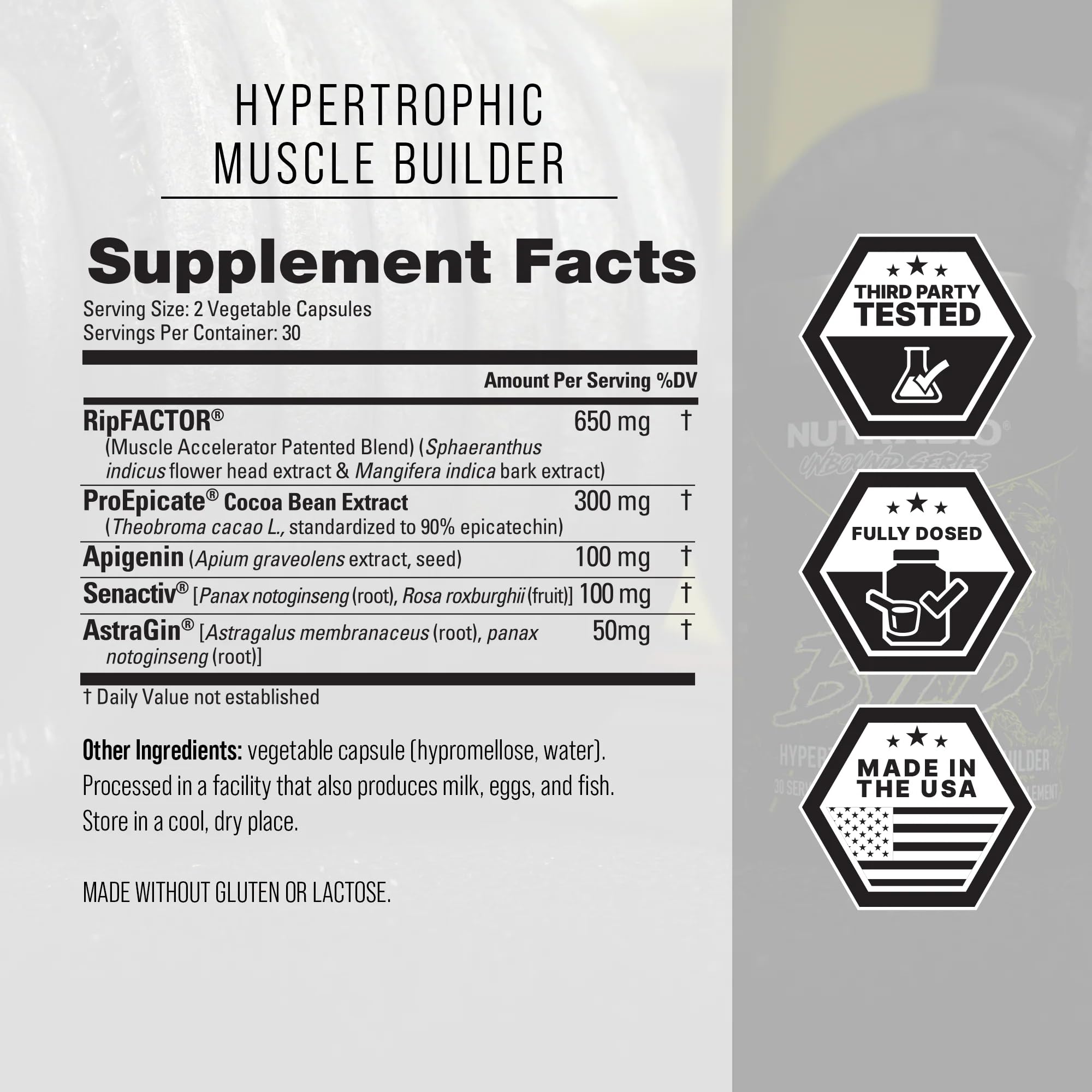 NutraBio Unbound BYLD textura de cápsula, enfoque en calidad y pureza