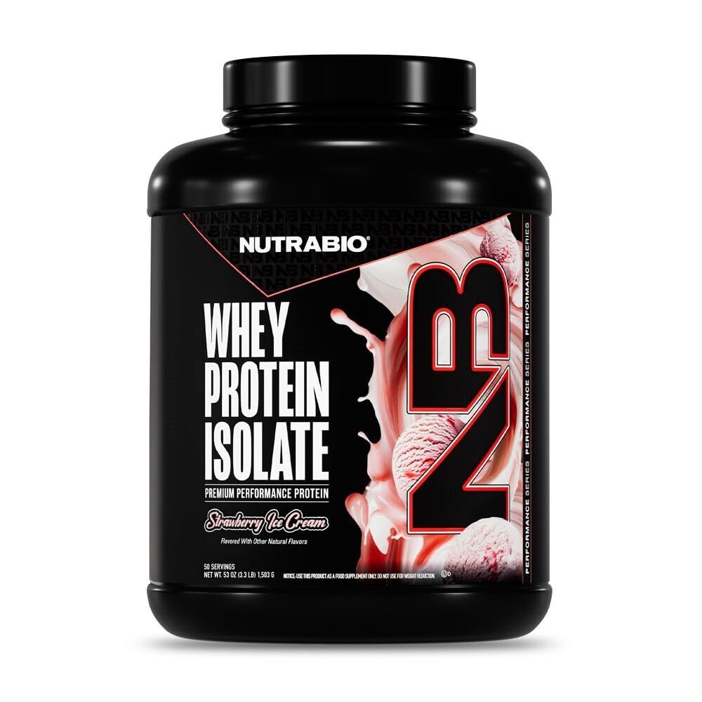 NutraBio frente del empaque mostrando 50 servicios y beneficio de proteína