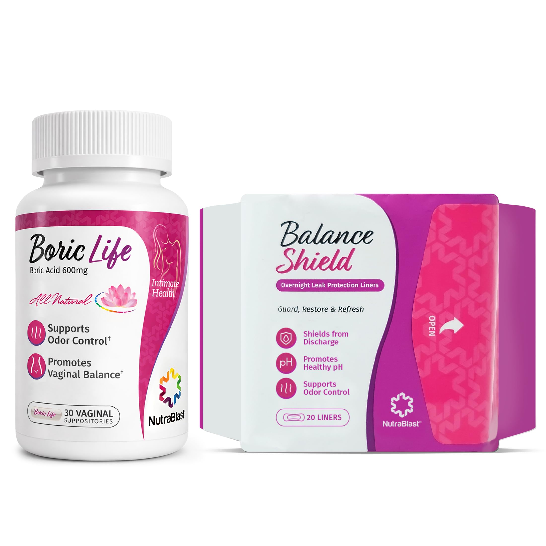 NutraBlast empaque frontal mostrando contenido y facilidad de uso