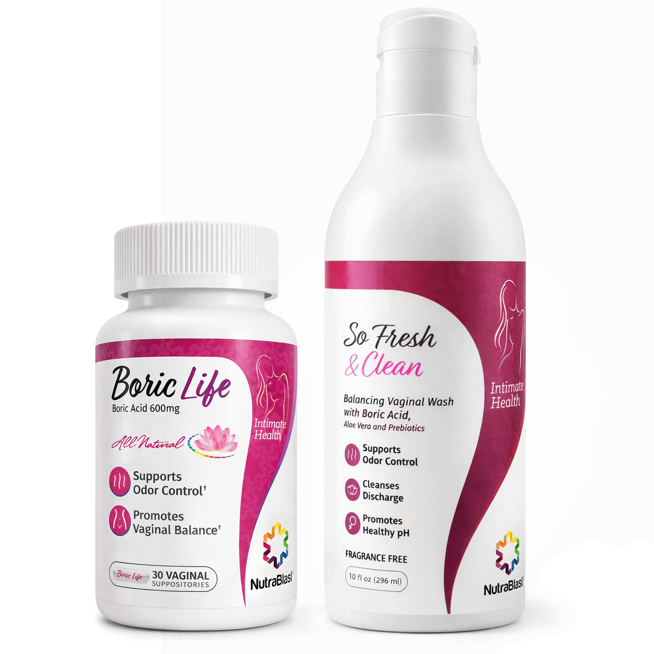 NutraBlast embalaje frontal mostrando el bundle y beneficios de frescura