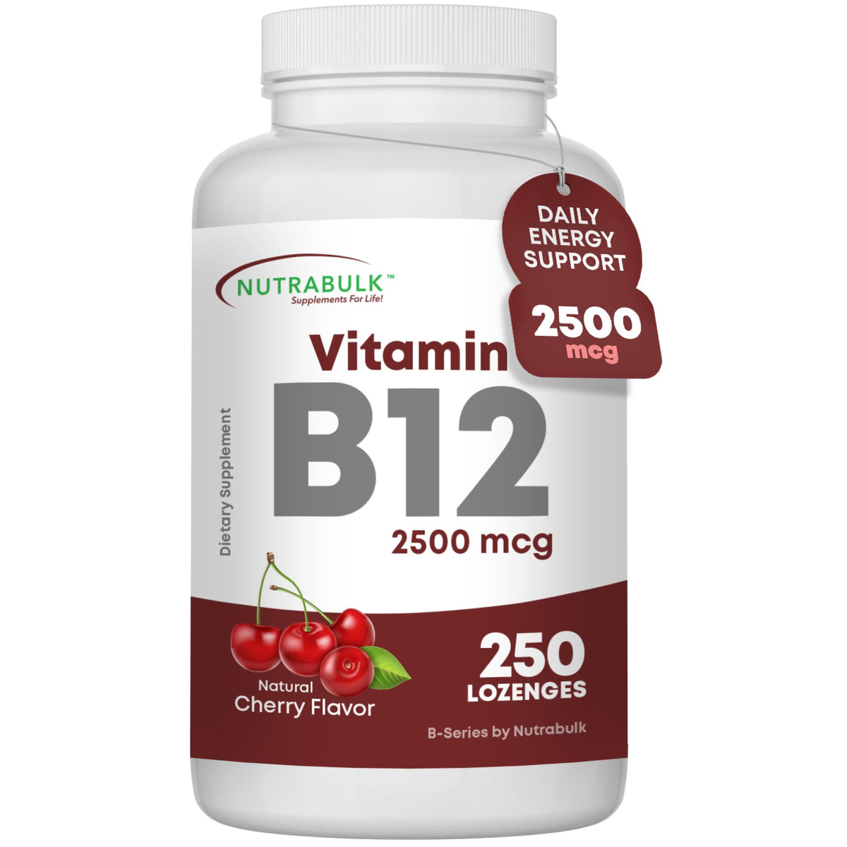 NutraBulk botella frontal mostrando el envase y ahorro por cantidad