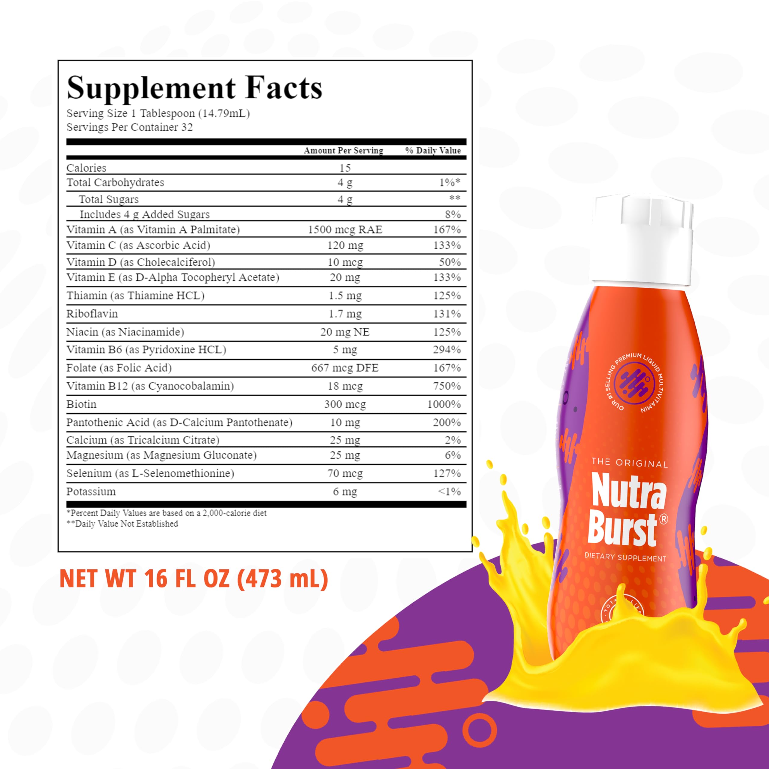 NUTRA BURST líquido en cuchara destacando textura y fácil dosificación