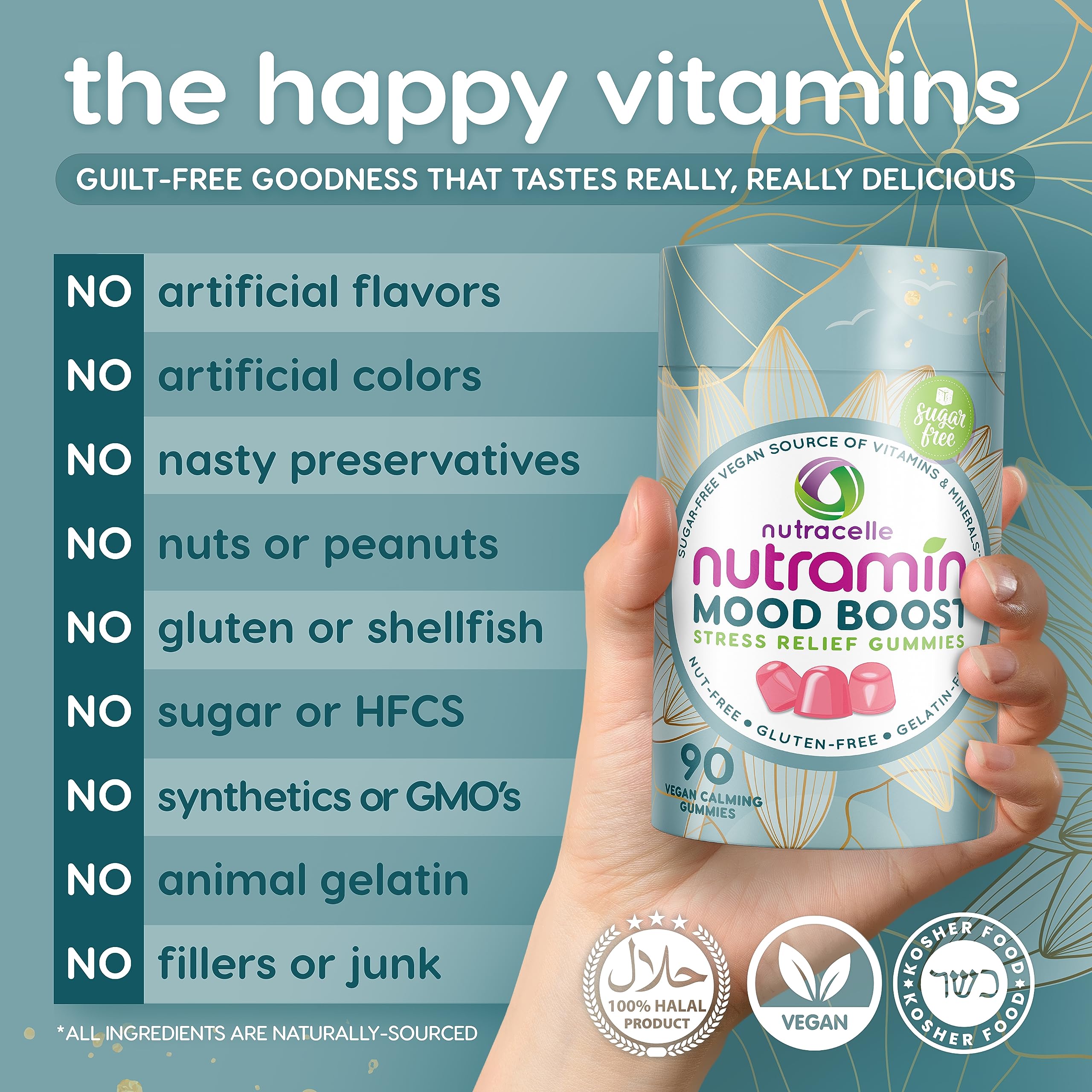 Nutracelle frasco abierto con gominolas visibles y tapa segura