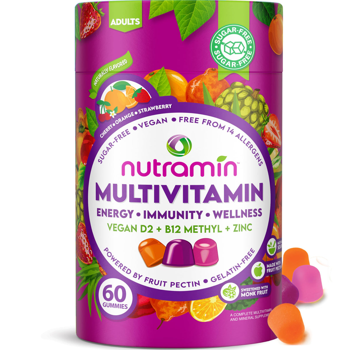 Nutracelle frasco NUTRAMIN frente mostrando diseño y cantidad