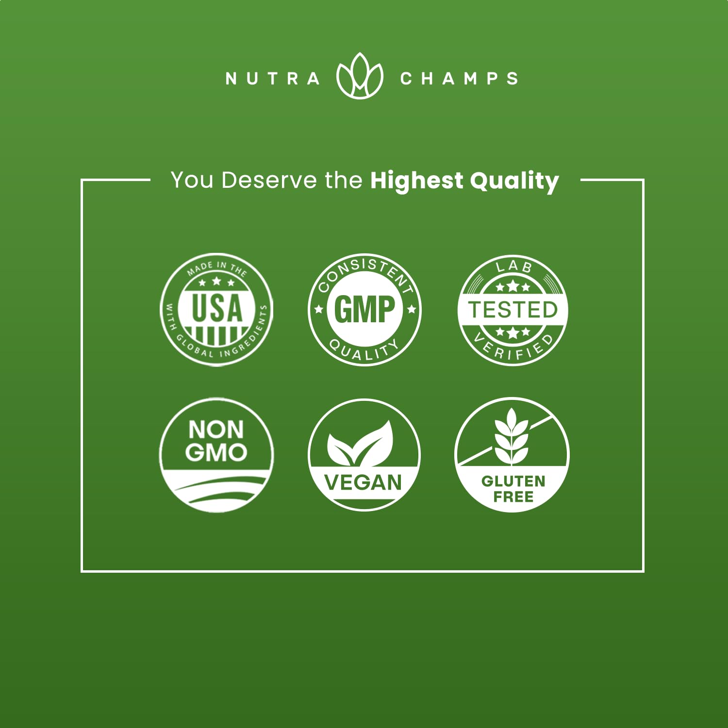 NutraChamps comparación de tamaño de la botella para visualizar las 120 cápsulas