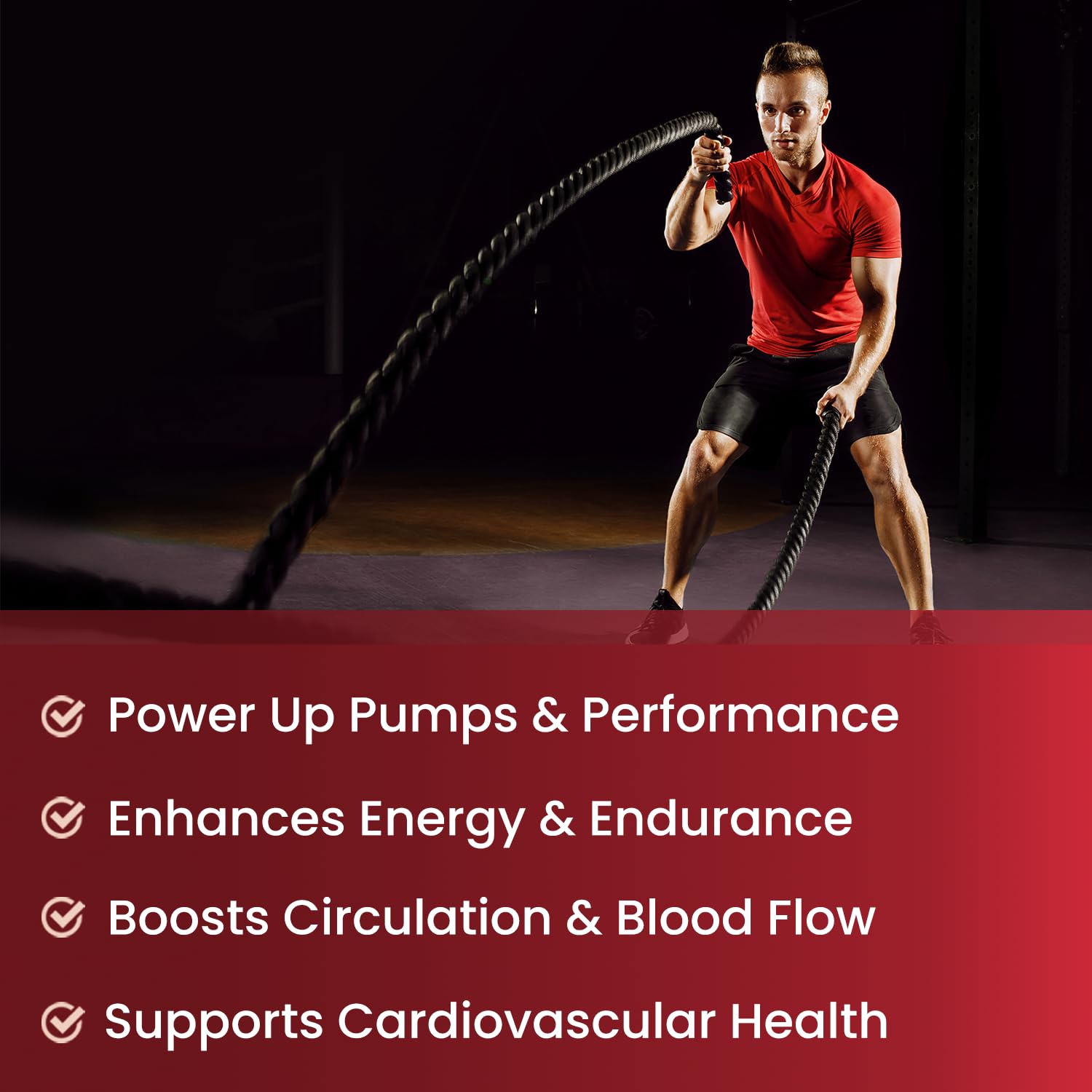 NutraChamps cápsulas en manos antes de entrenar para mayor energía