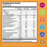 NutraChamps etiqueta del envase mostrando ingredientes y beneficios