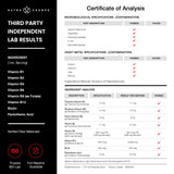 NutraChamps etiqueta con lista de ingredientes y sello USDA Organic visible