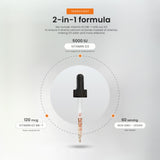 NutraChamps etiqueta con ingredientes y concentración D3 K2 visible