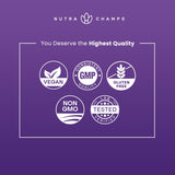 NutraChamps etiqueta de ingredientes y certificaciones con claridad