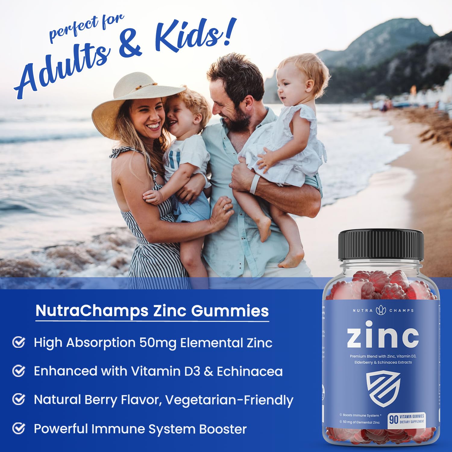 NutraChamps etiqueta con ingredientes y dosificación, transparencia informativa