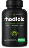 NutraChamps frasco delantero Rhodiola mostrando diseño y cantidad