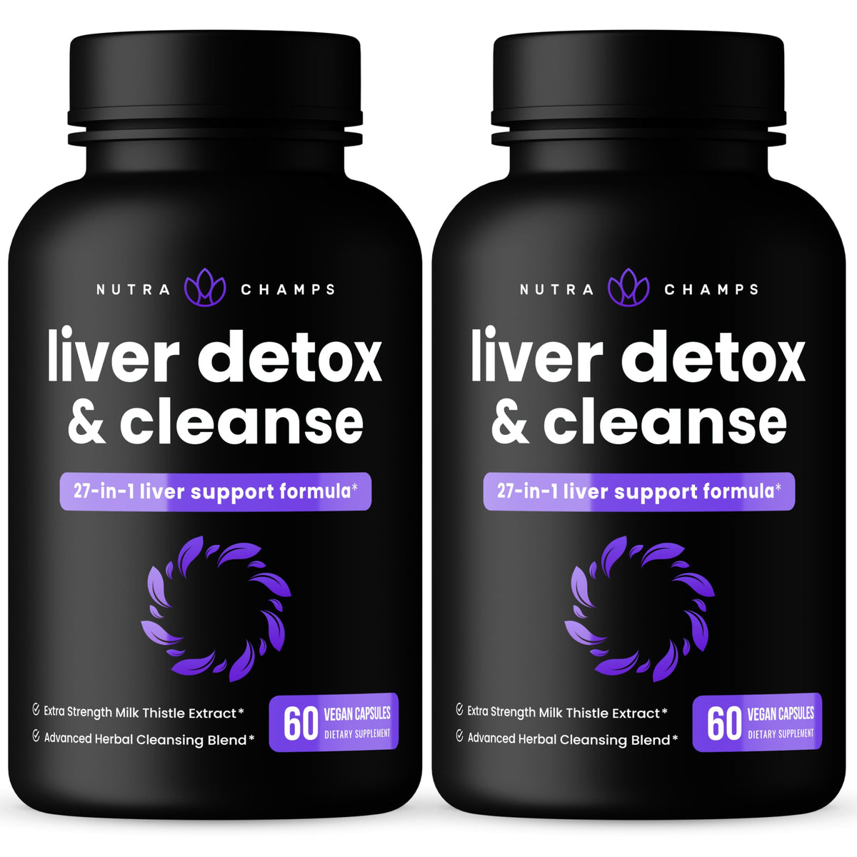 NutraChamps frasco frontal mostrando etiqueta clara y beneficios