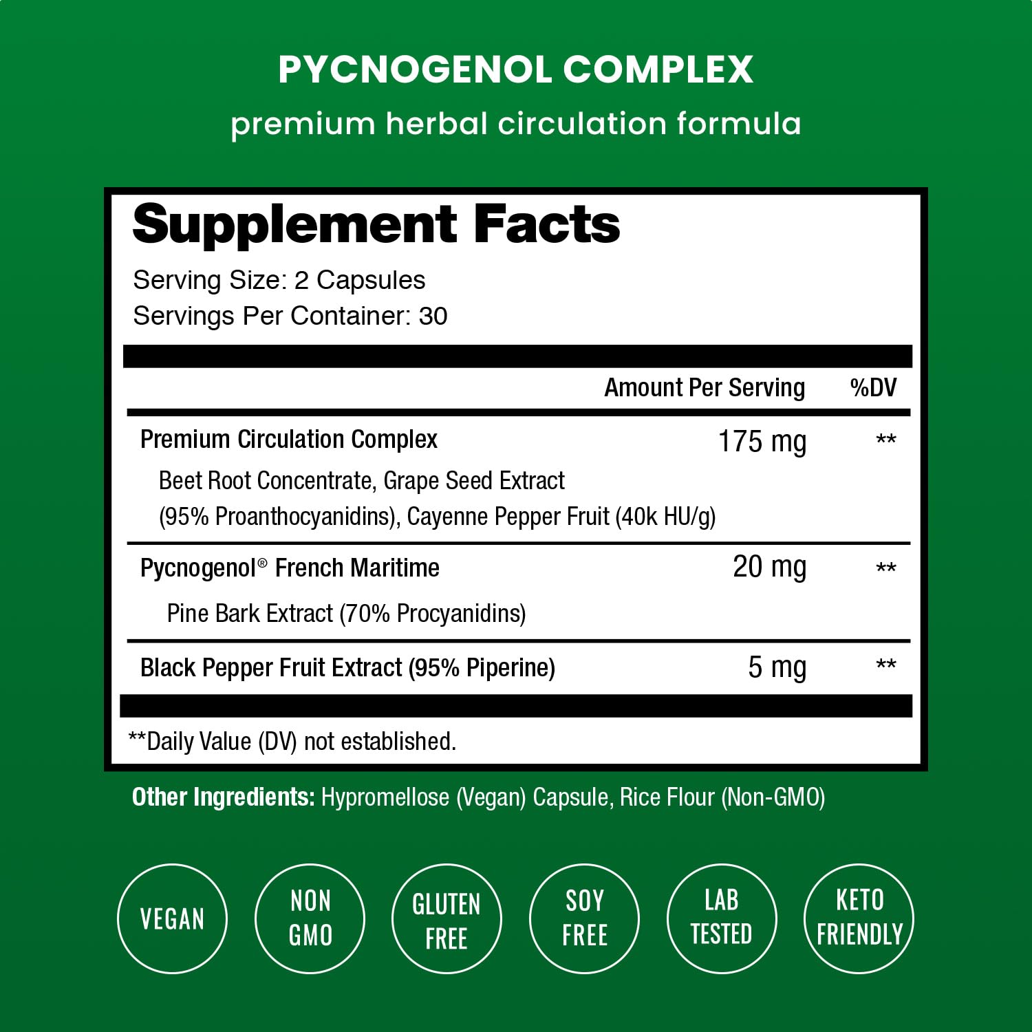 NutraChamps etiqueta detallada con lista de ingredientes y pureza