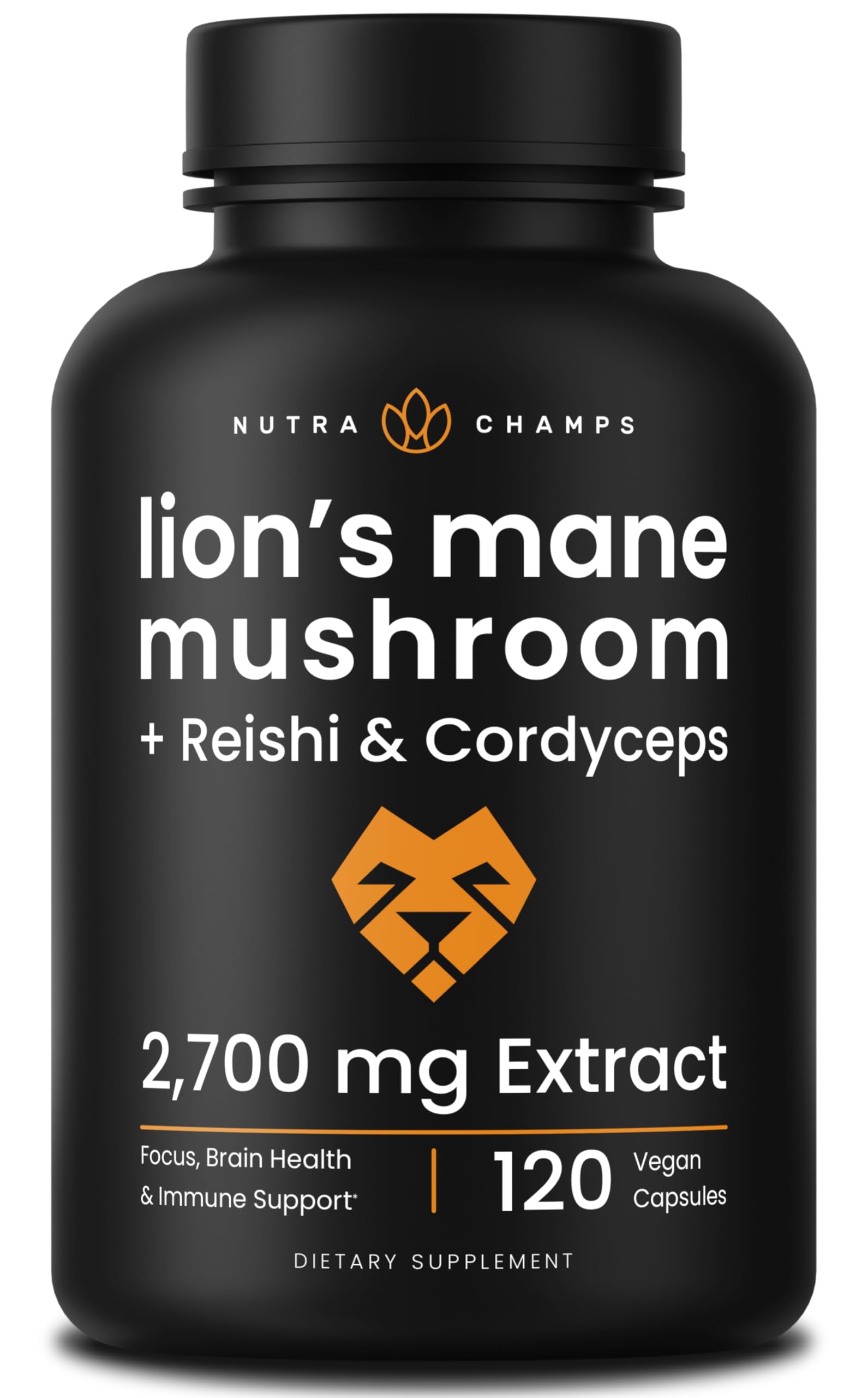 NutraChamps envase frontal mostrando cápsulas y beneficios claros