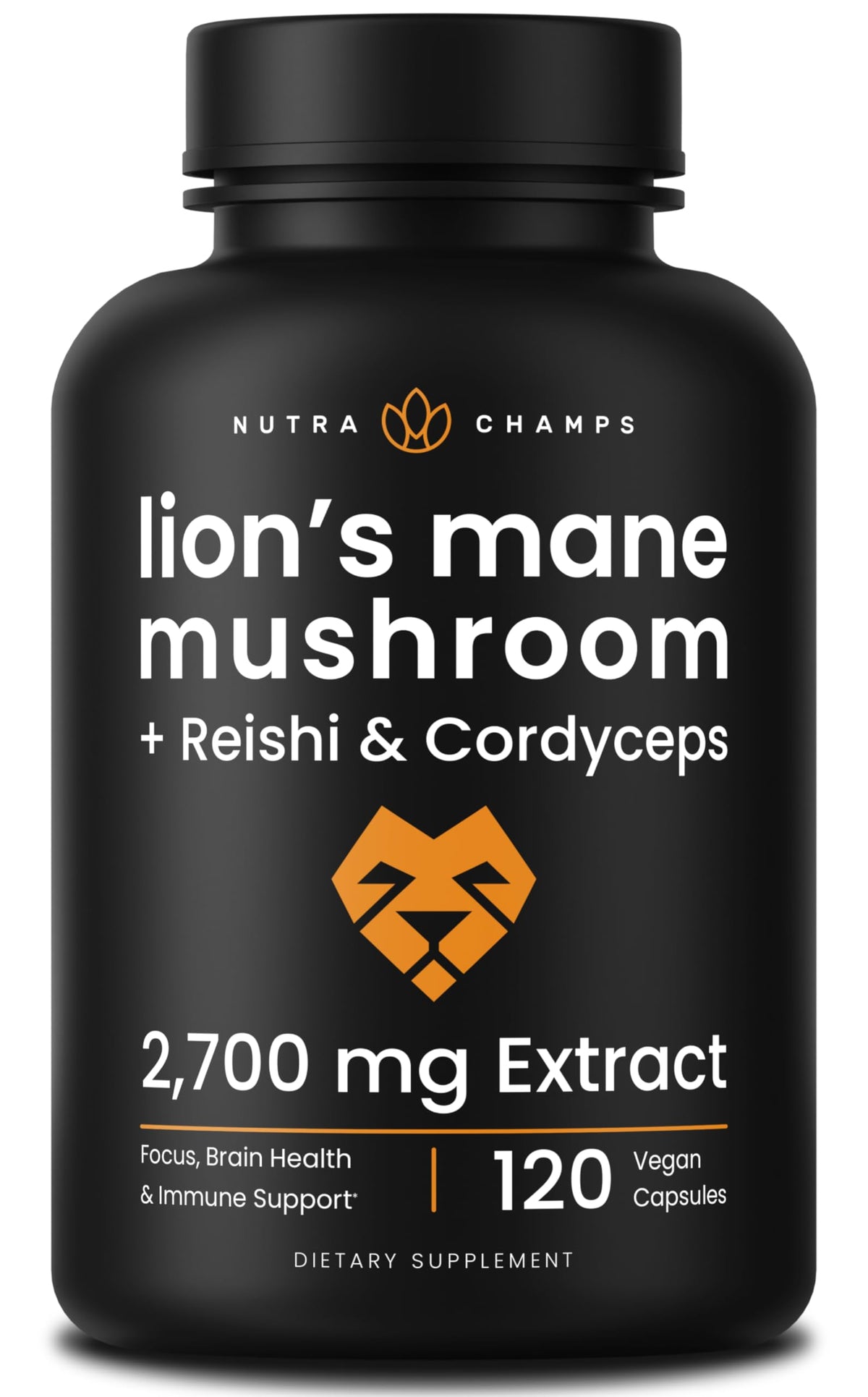 NutraChamps envase frontal mostrando cápsulas y beneficios claros