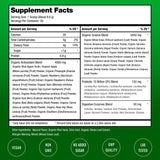 NutraChamps etiqueta con ingredientes orgánicos y beneficios claros