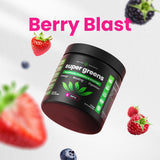 NutraChamps polvo verde textura fina que facilita mezcla rápida