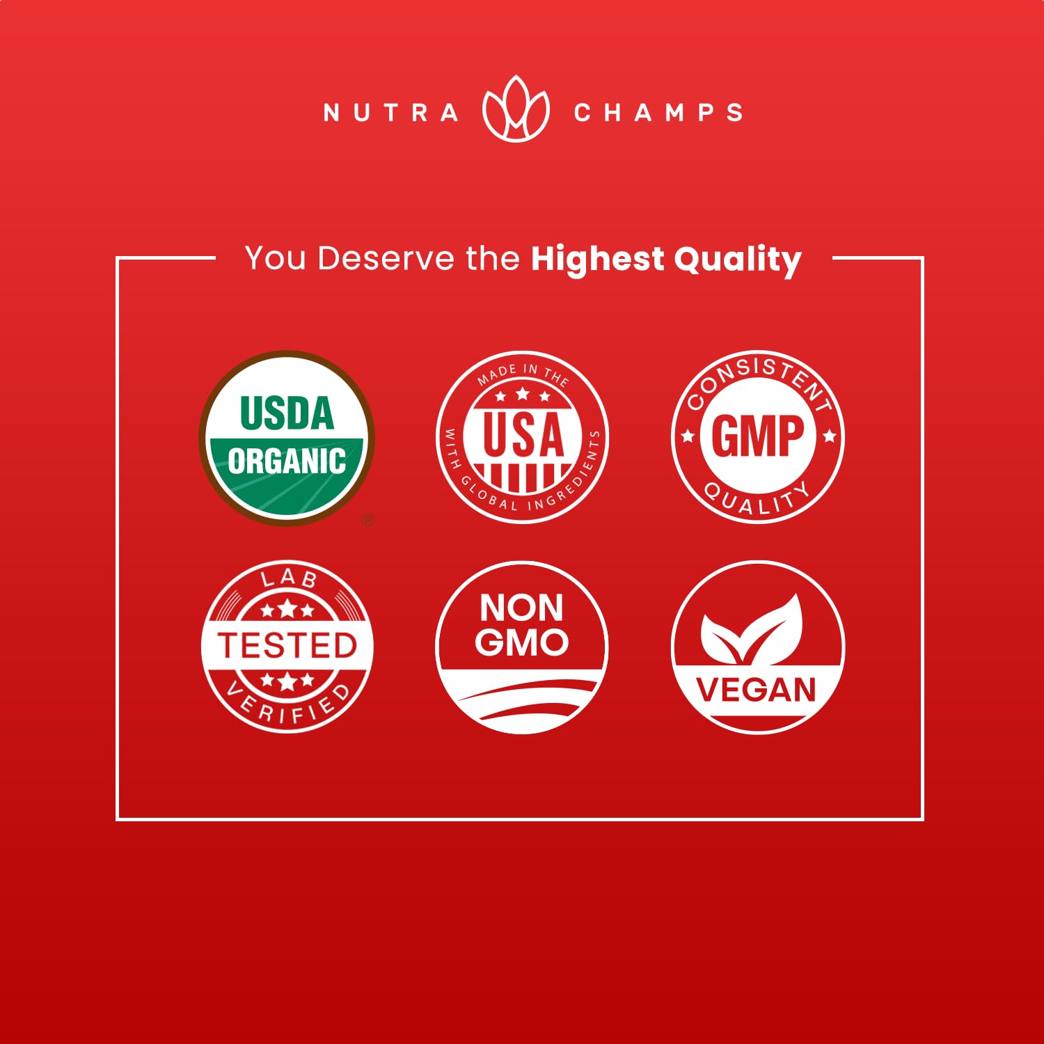NutraChamps primer plano de la textura líquida y referencia a biotina