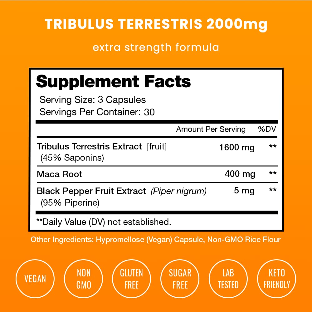 NutraChamps tribulus primer plano de cápsulas para apreciar textura vegana