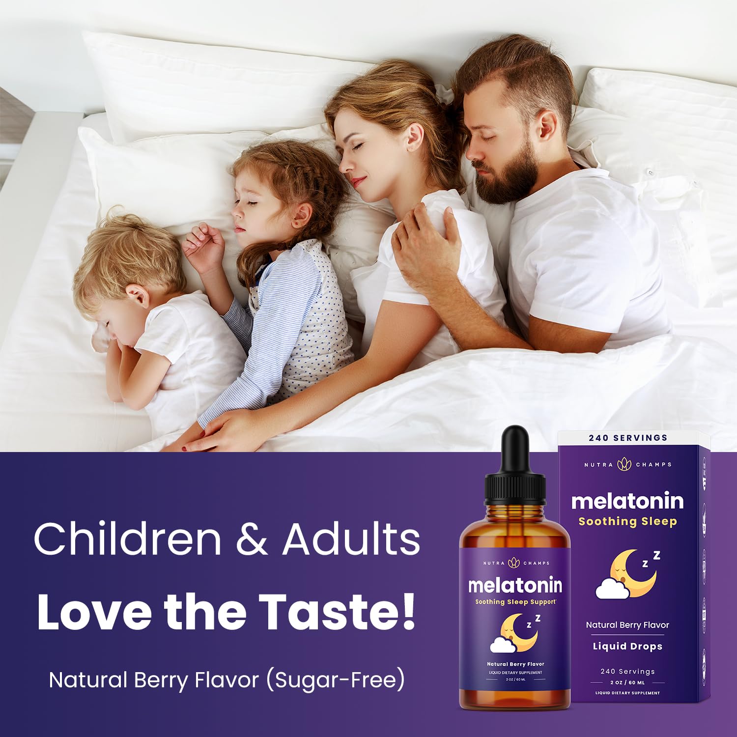 NutraChamps uso en familia antes de dormir para rutina calmada