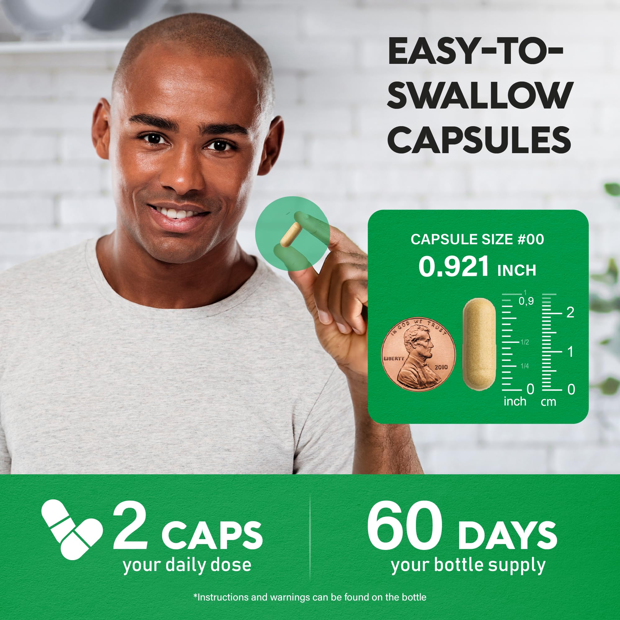 NUTRAHARMONY cápsula junto a moneda para comparación de tamaño