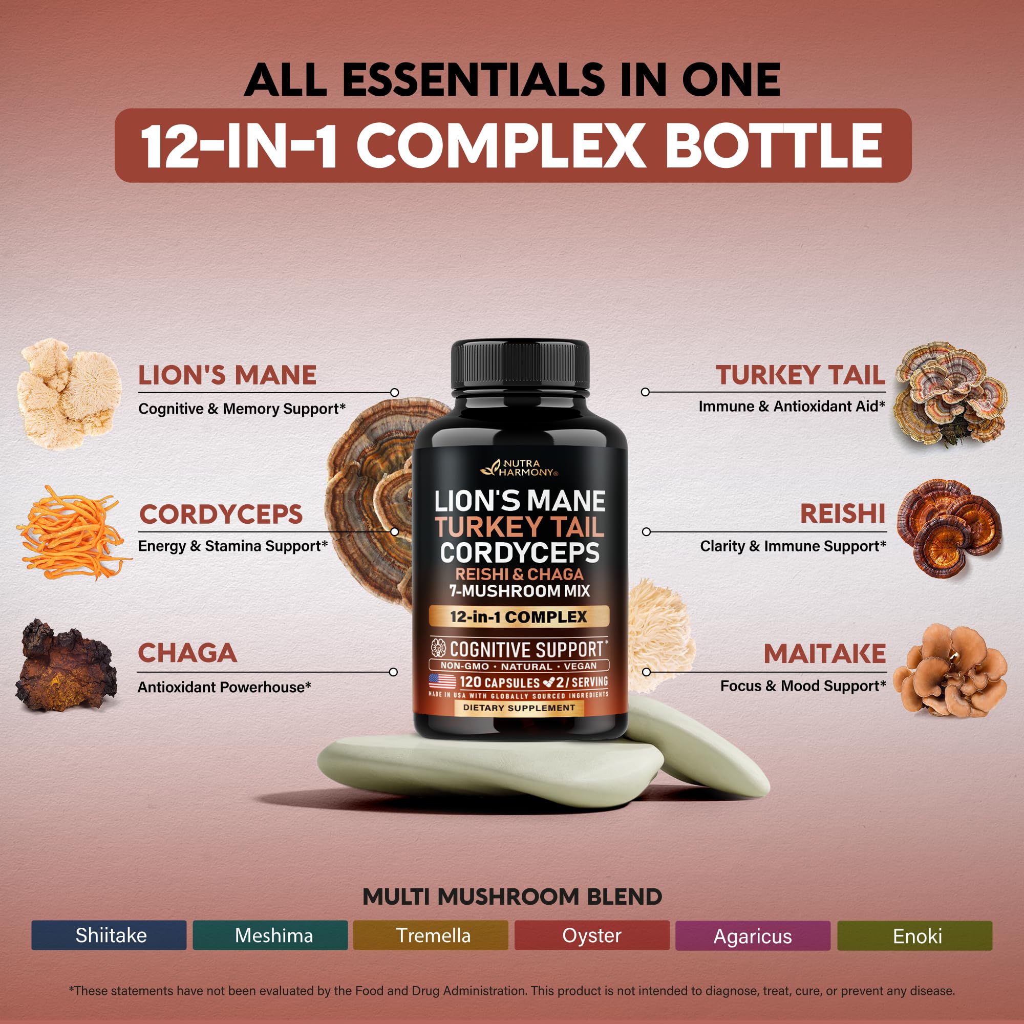 NUTRAHARMONY cápsulas en mano para comparar tamaño y dosificación