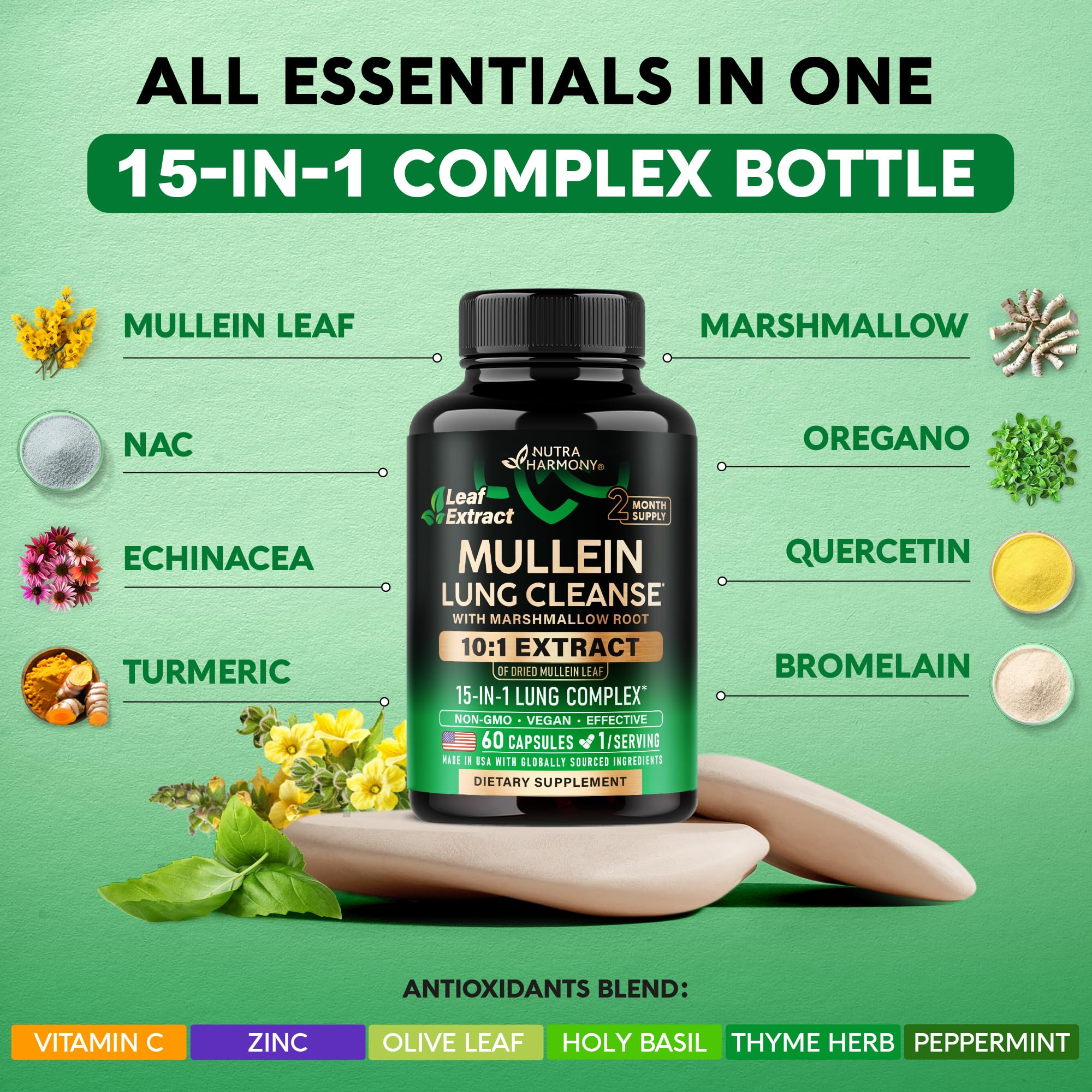NUTRAHARMONY etiqueta con lista de ingredientes transparente y confiable