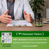 NUTRAHARMONY persona sosteniendo cápsula antes de tomarla, demostrando tamaño y uso práctico