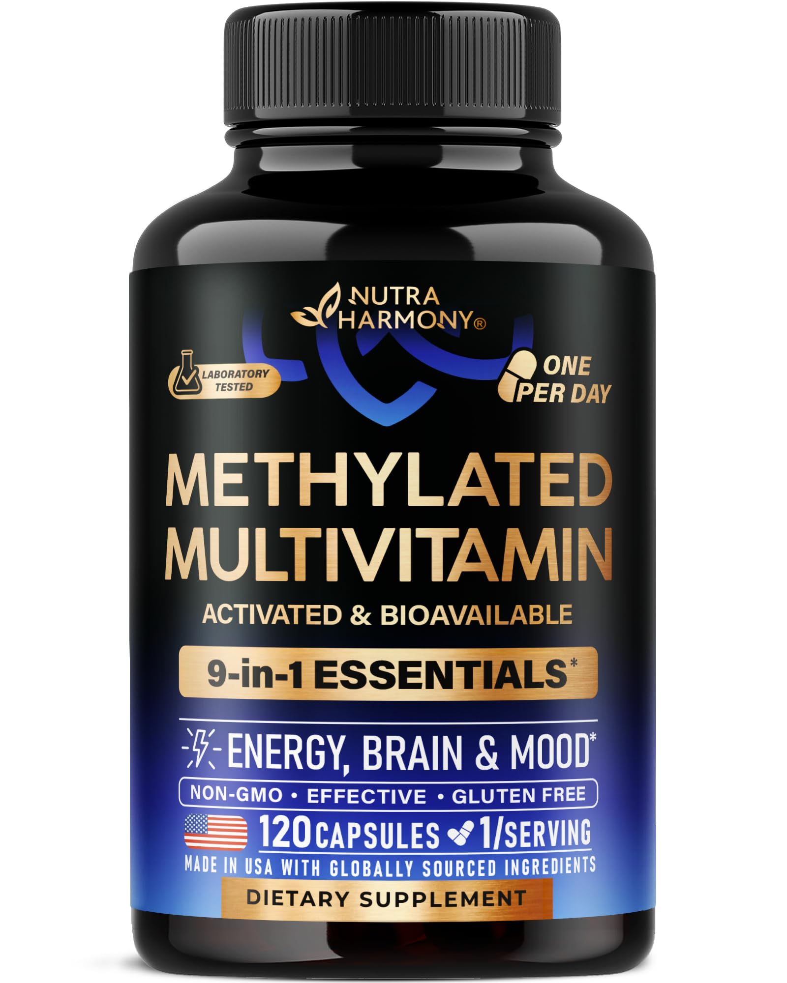 NUTRAHARMONY envase frontal claro mostrando 120 cápsulas y beneficios