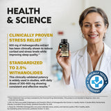 NUTRAHARMONY etiqueta con sello USDA Organic y detalles de withanolides