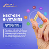 NUTRAHARMONY etiqueta nutricional legible con dosis y formas activas