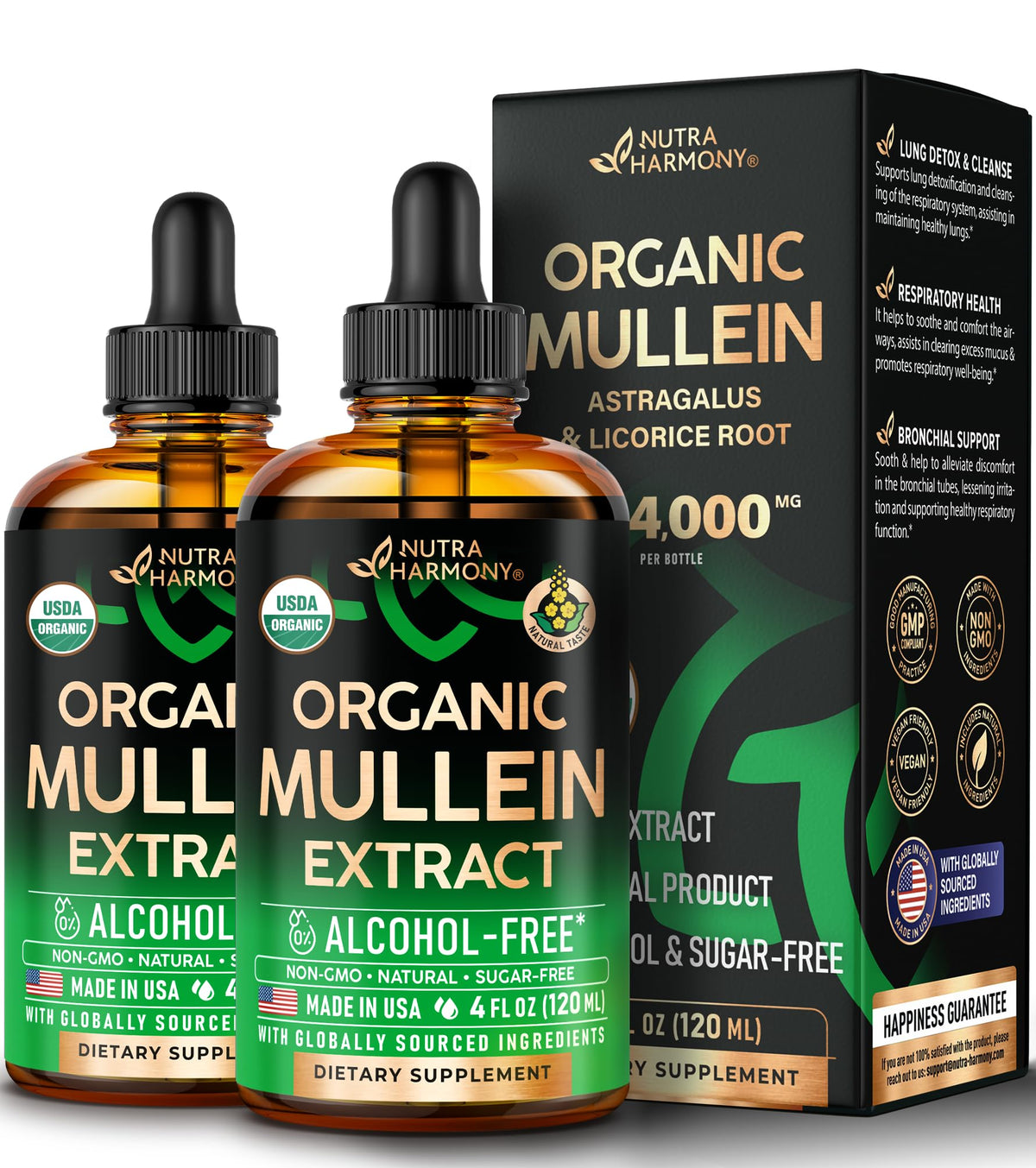 NUTRAHARMONY frente del empaque mostrando presentación y beneficio respiratorio