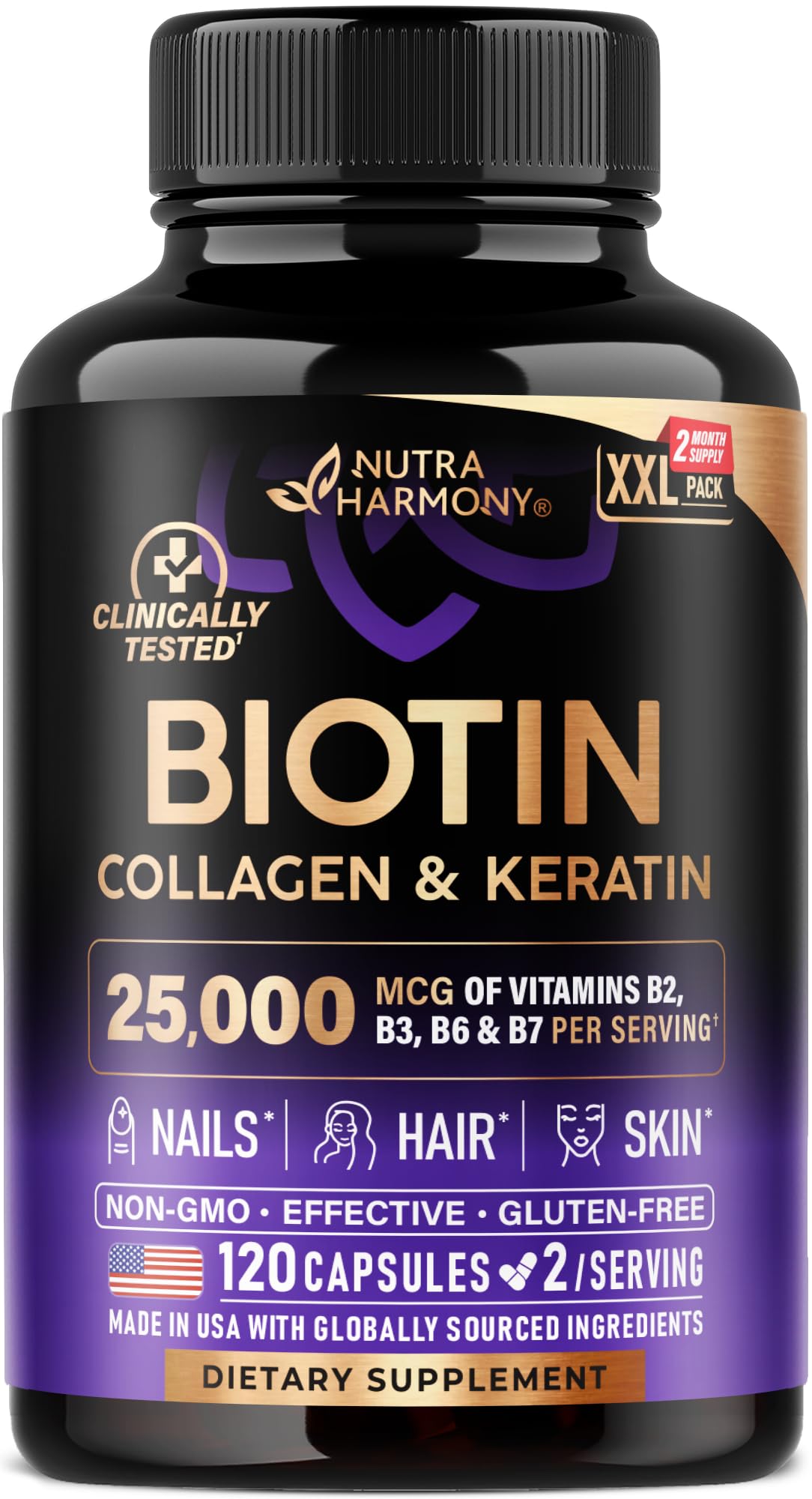 nutraharmony frente del empaque mostrando complemento y beneficios