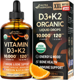 NUTRAHARMONY vista frontal del frasco D3 K2, presentación limpia y profesional