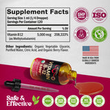 NUTRAHARMONY gotas sobre cucharita y ingredientes naturales para mejor sabor
