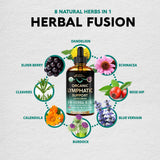 NUTRAHARMONY primer plano de hierbas secas usadas en la fórmula, señalando pureza