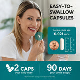 NUTRAHARMONY cápsula en mano para comparar tamaño y facilitar toma