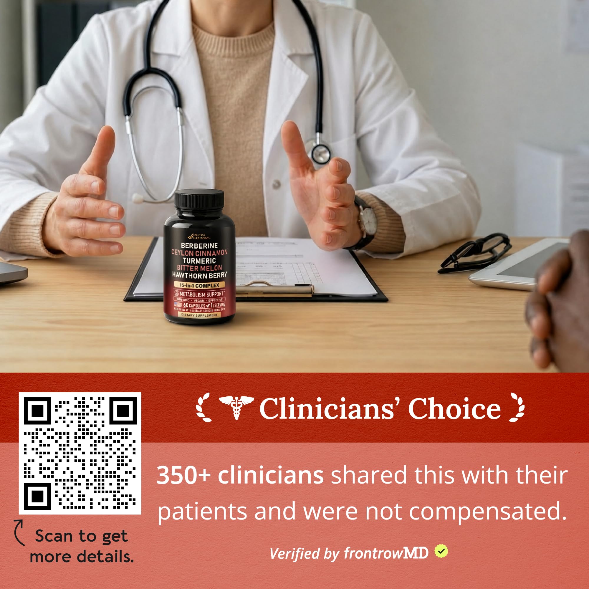 NUTRAHARMONY cápsulas en la mano ilustrando dosis diaria práctica