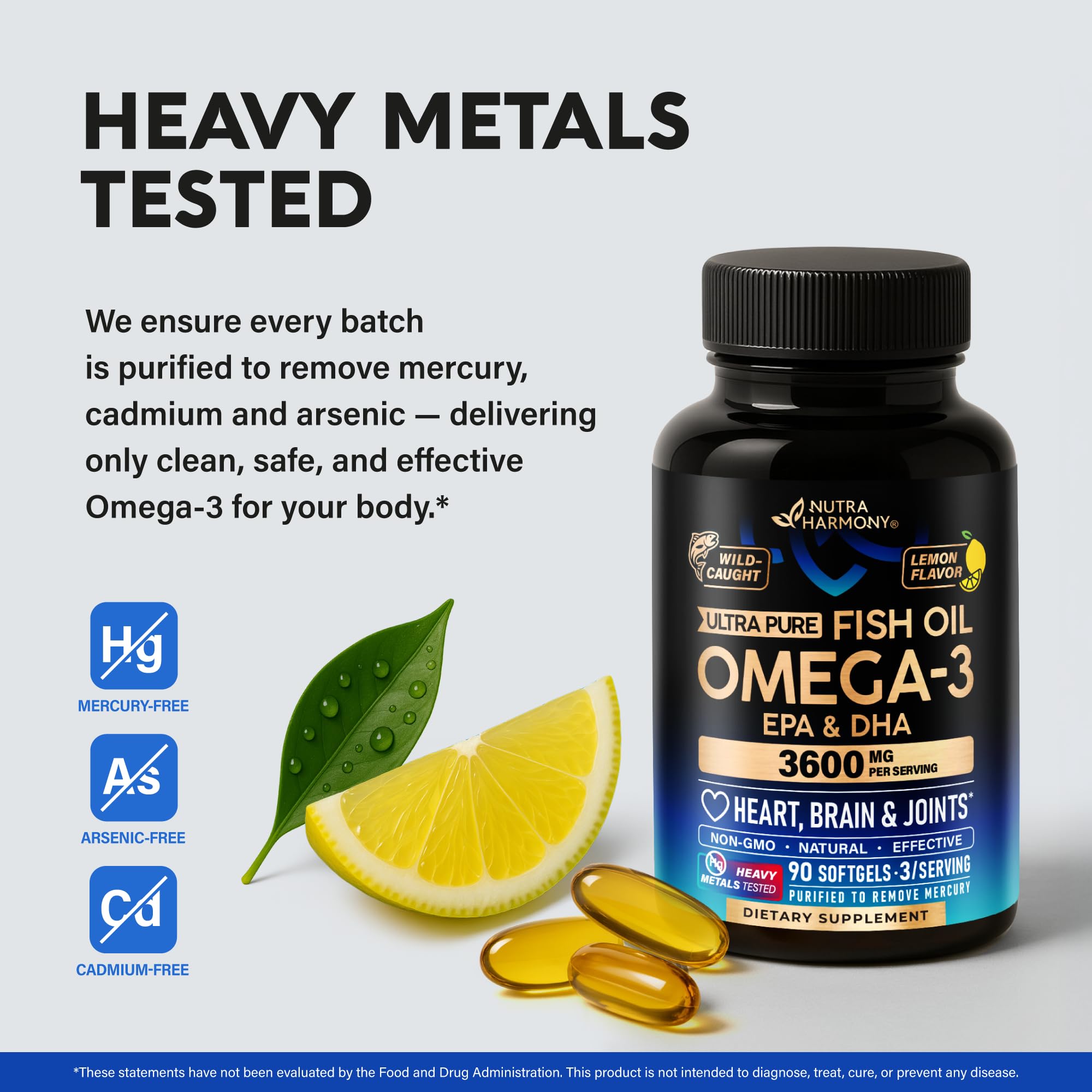 NUTRAHARMONY botella junto a otros suplementos en una repisa de baño ordenada