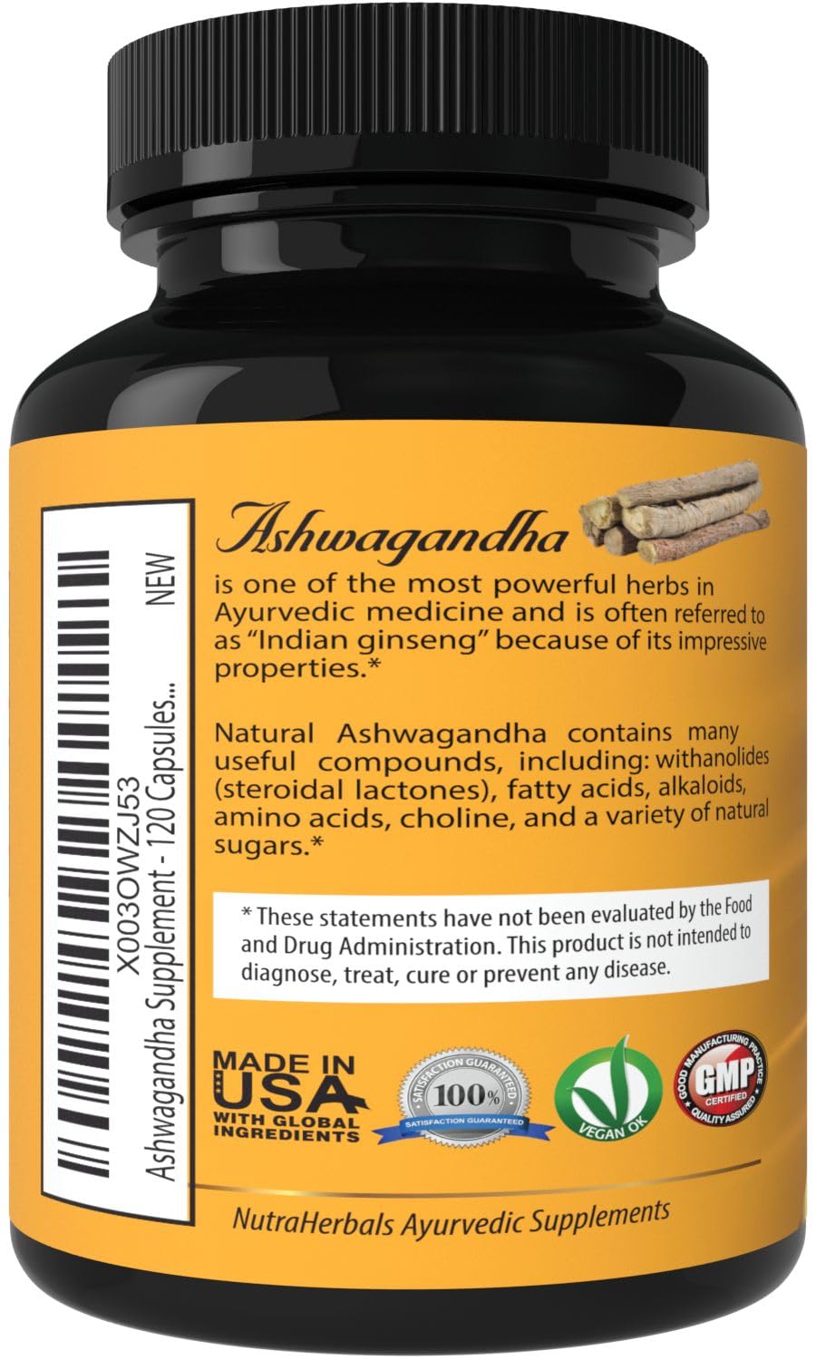NUTRAHERBALS textura del polvo de raíz que indica fórmula pura
