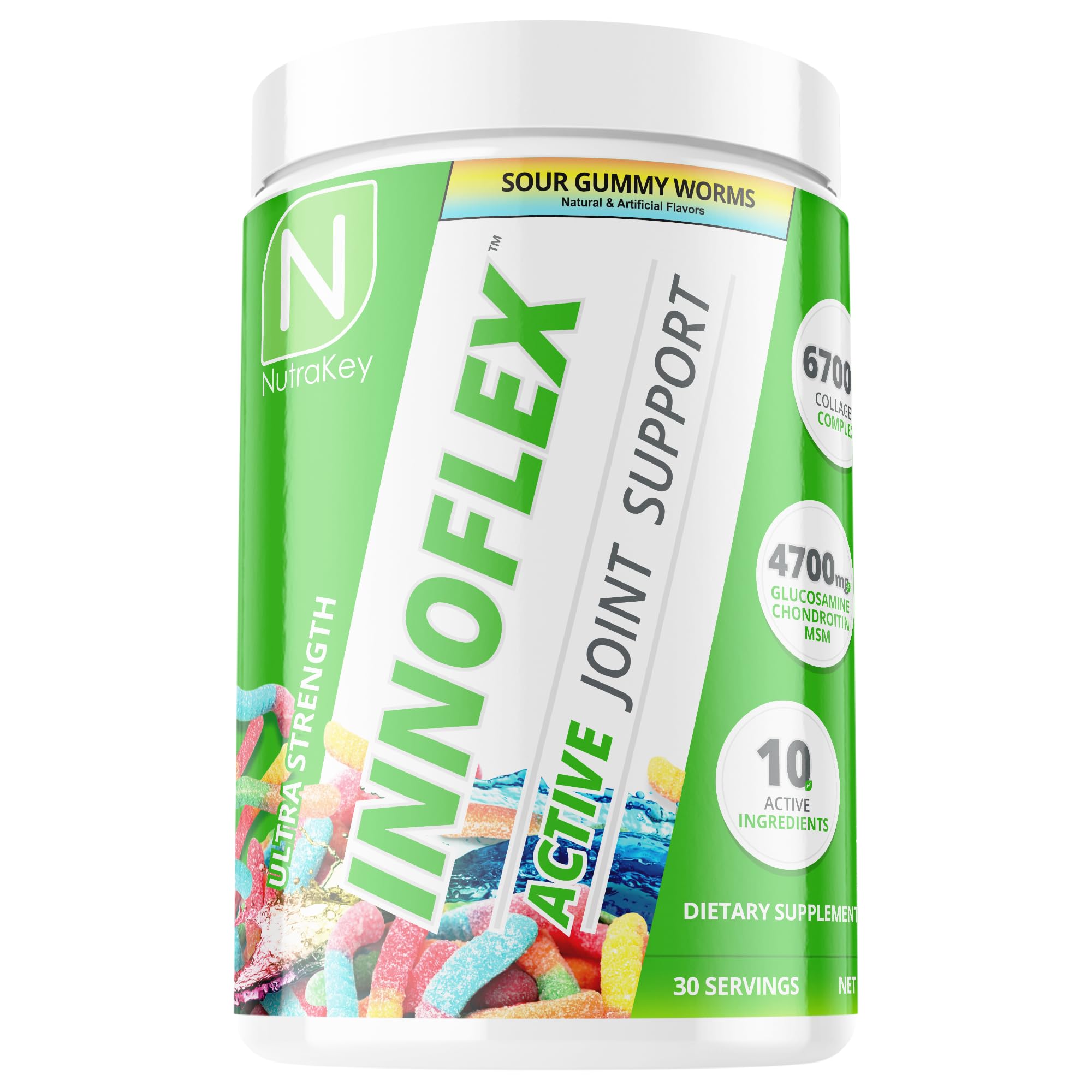 NutraKey Innoflex vista frontal del envase mostrando la etiqueta y uso fácil