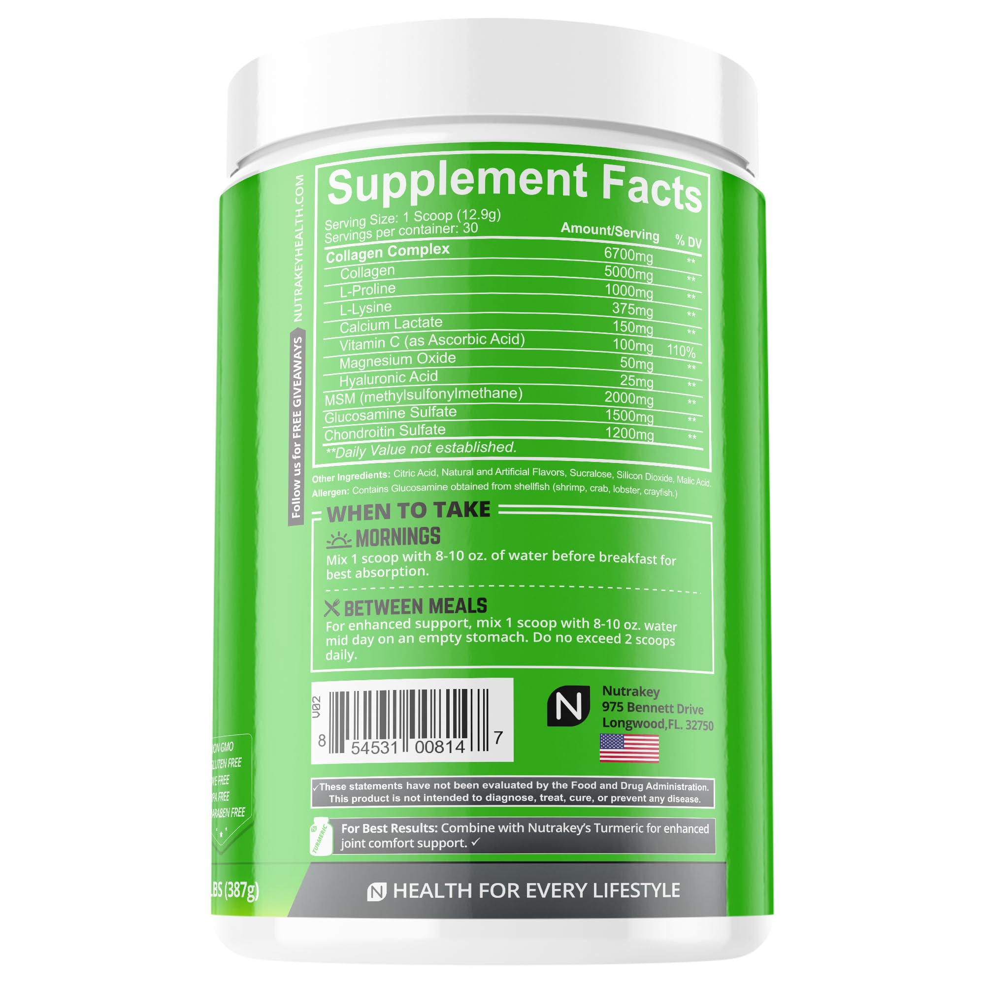 NutraKey Innoflex primer plano del polvo para mezclar y preparar bebidas
