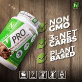 NutraKey V-Pro batido mocha servido en vaso para recuperación y energía