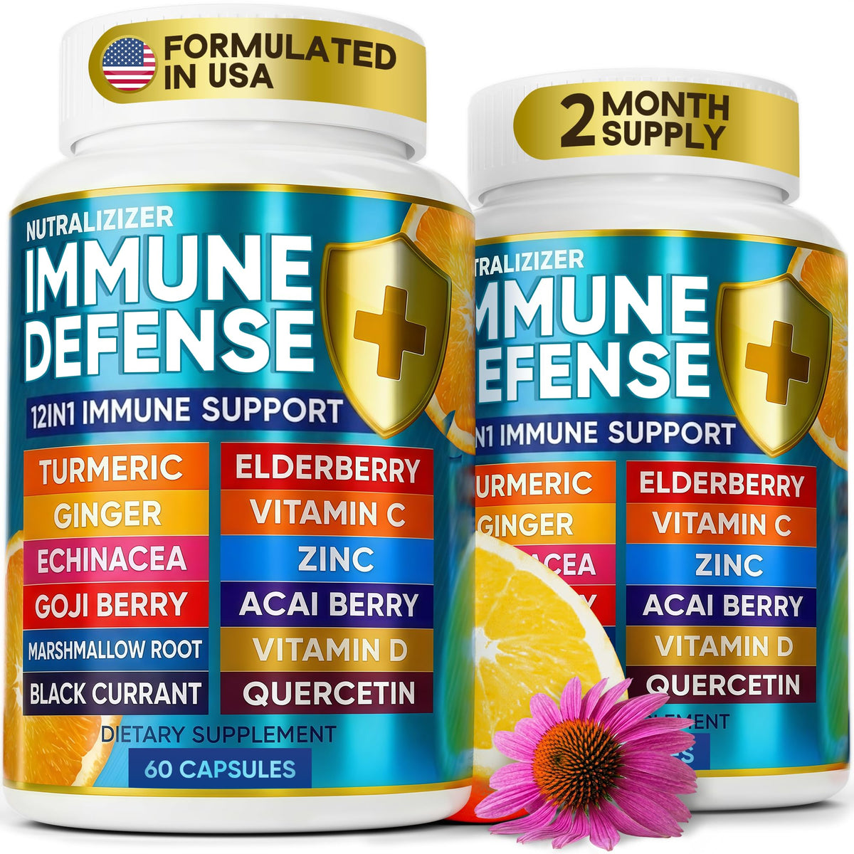 NUTRALIZIZER vista frontal del empaque mostrando la marca y beneficio inmune