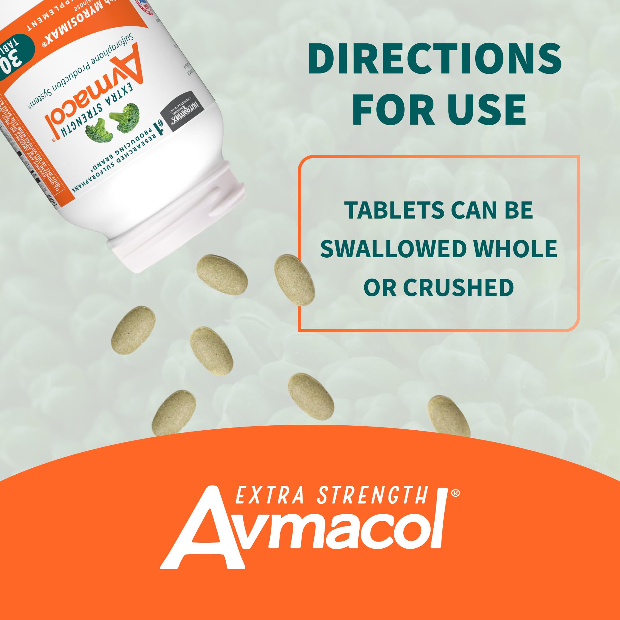 Nutramax Avmacol ingredientes: brocoli y maitake en primer plano