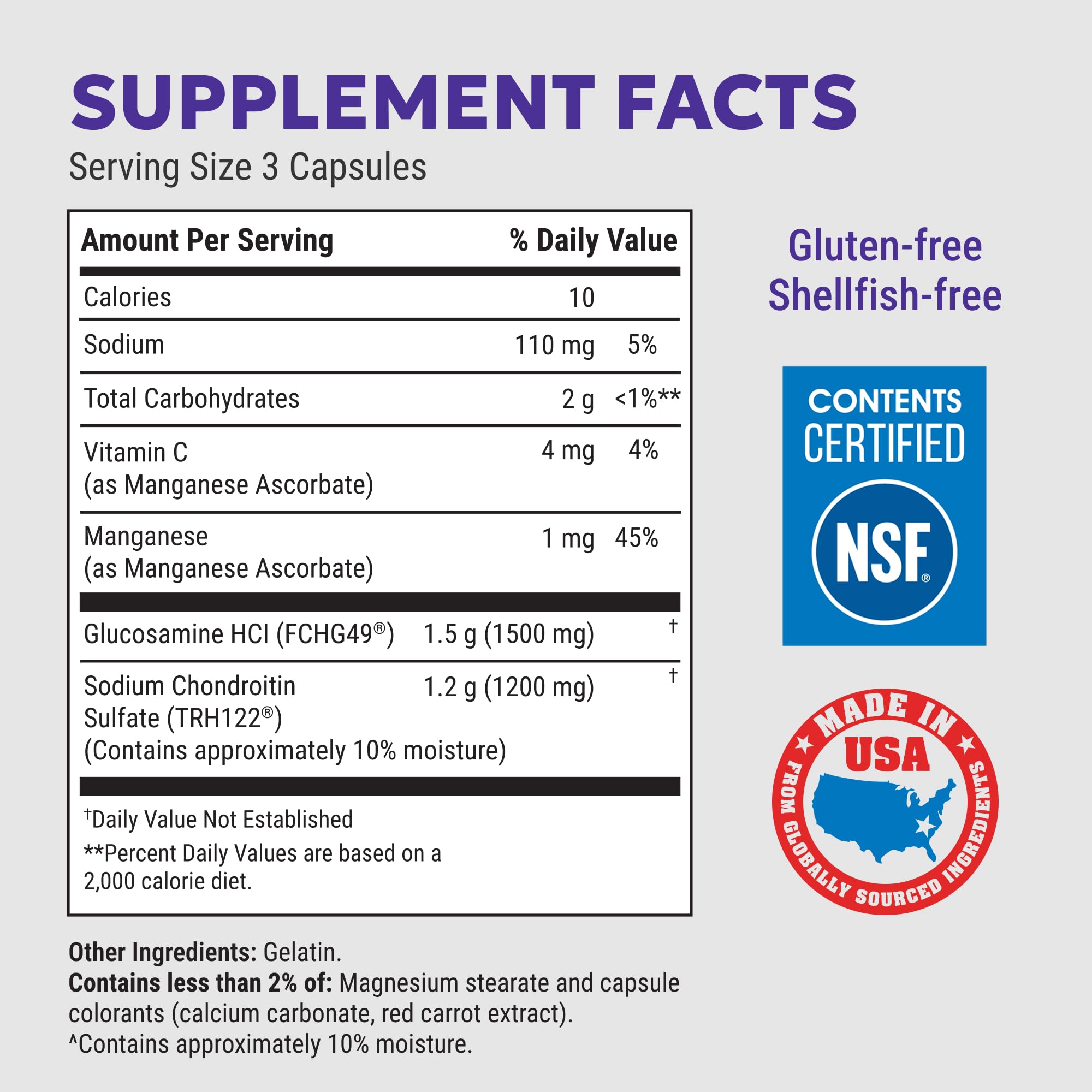 Nutramax Cosamin DS cápsulas en primer plano, fácil ingesta y dosificación